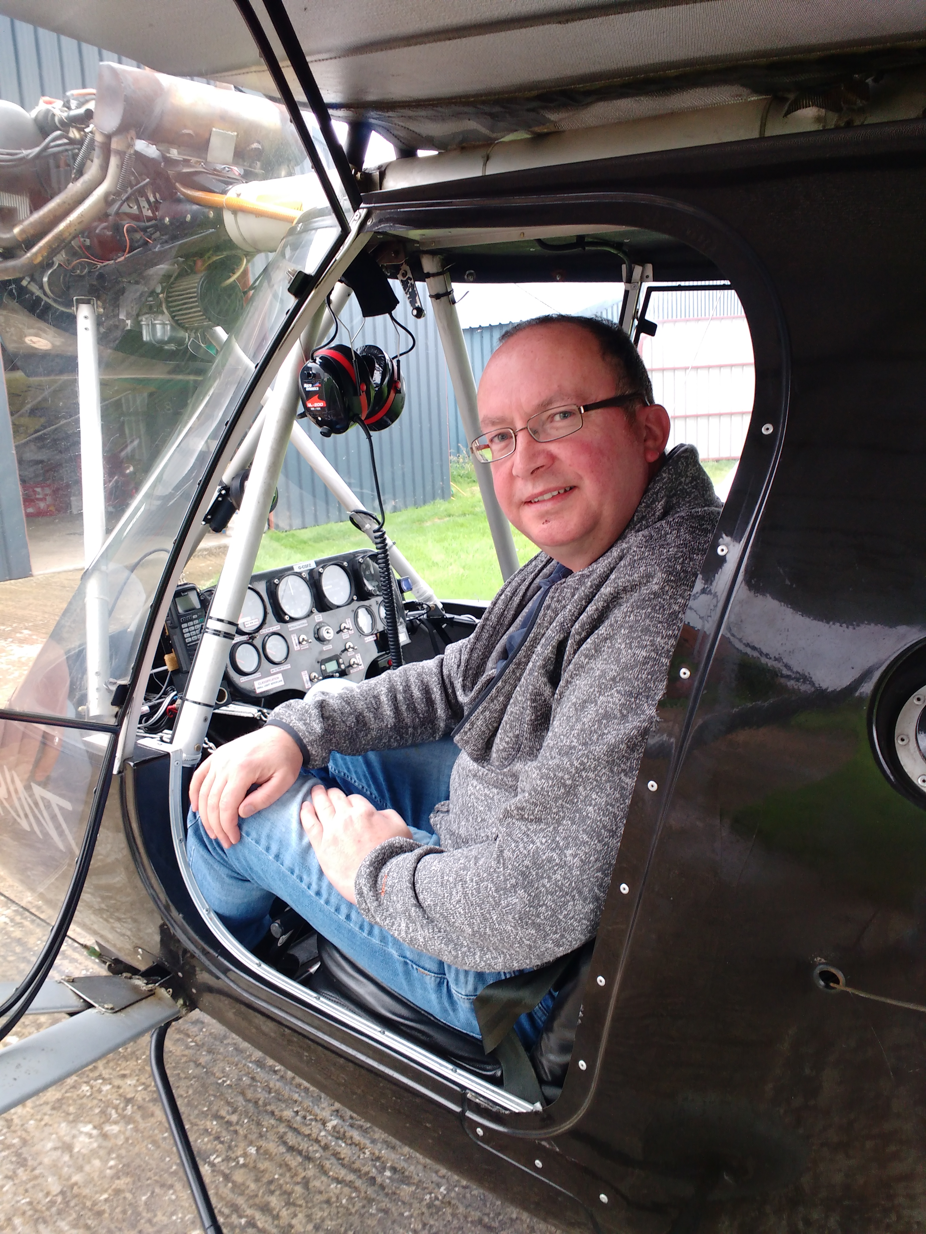 Gary Crosbie completes his first solo flight.